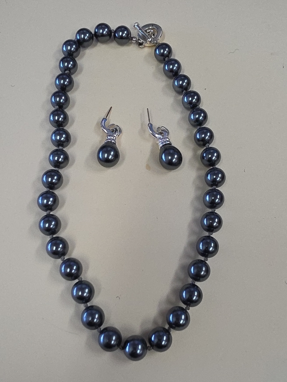 Classic Black Pearl Necklace and Earrings Set - Elegant Black Pearl Jewelry